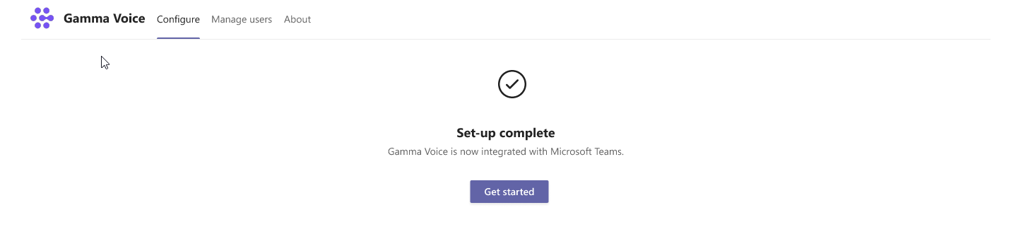 Setup completion page