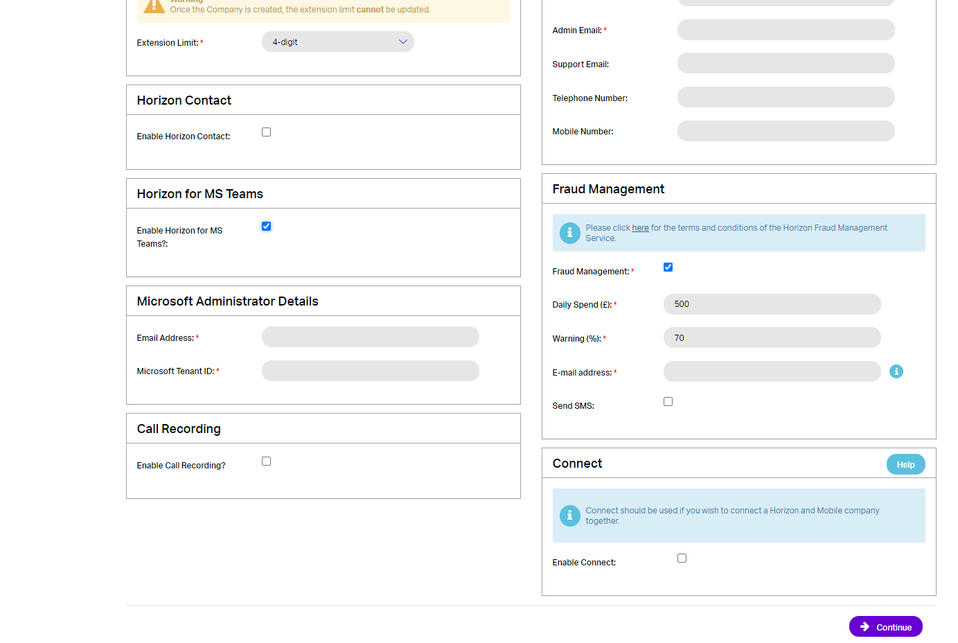 A continuation of the form displayed in the previous image
