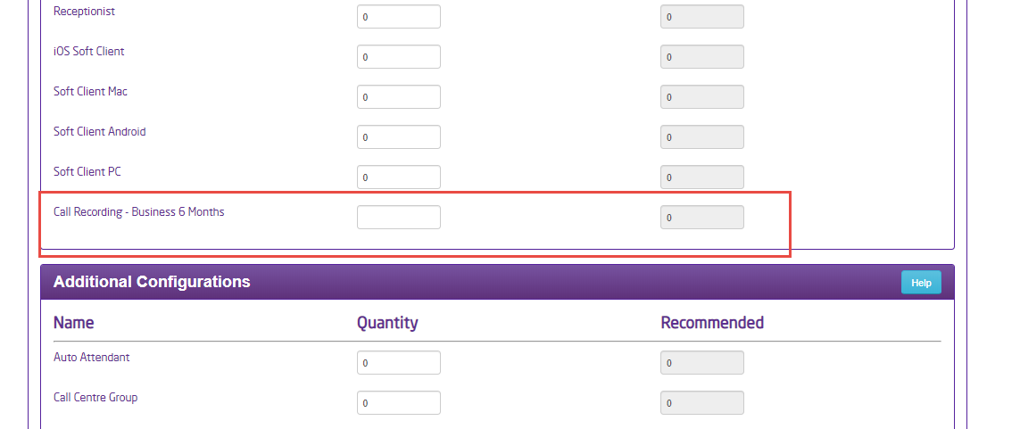 Highlighted call recording section.
