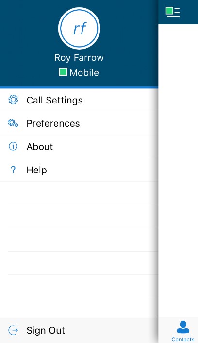 Horizon phone app settings screen