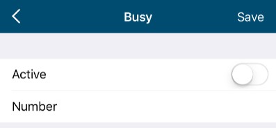 Busy page in horizon app, with an active  toggle.