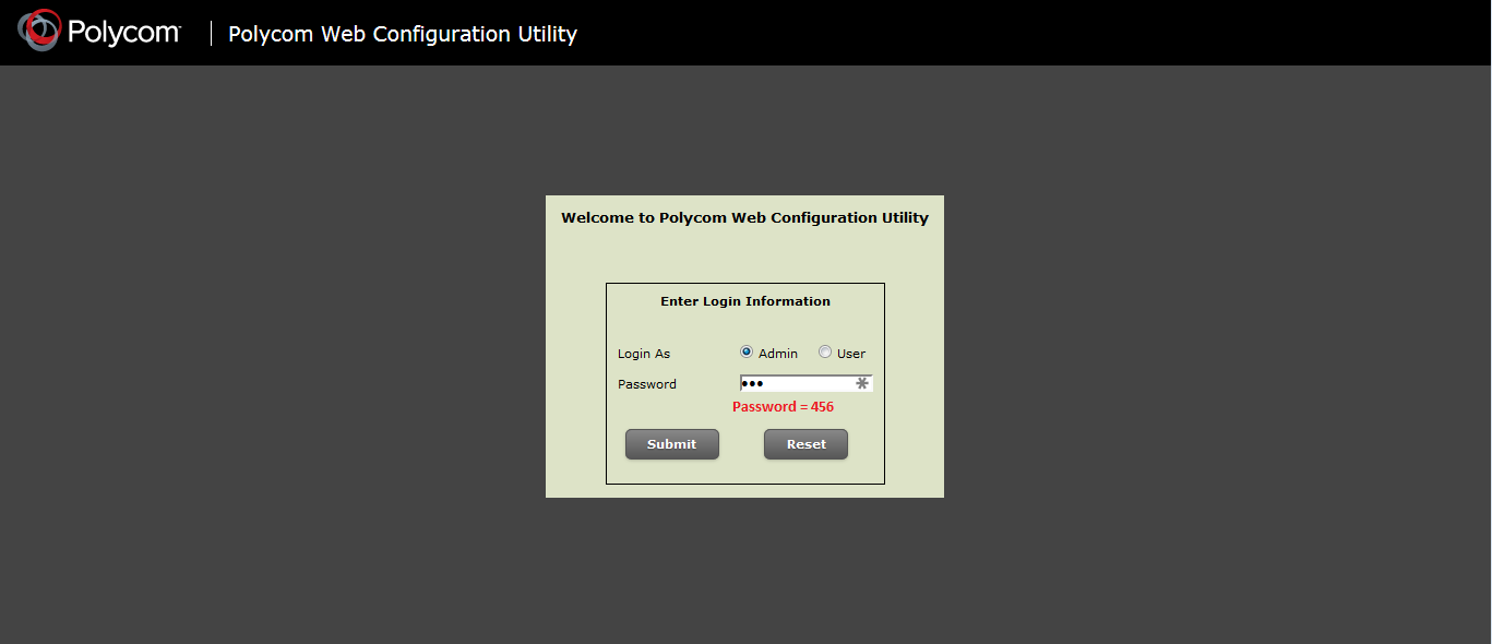 An image of the login screen