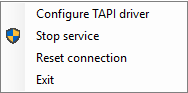 Tray Monitor menu