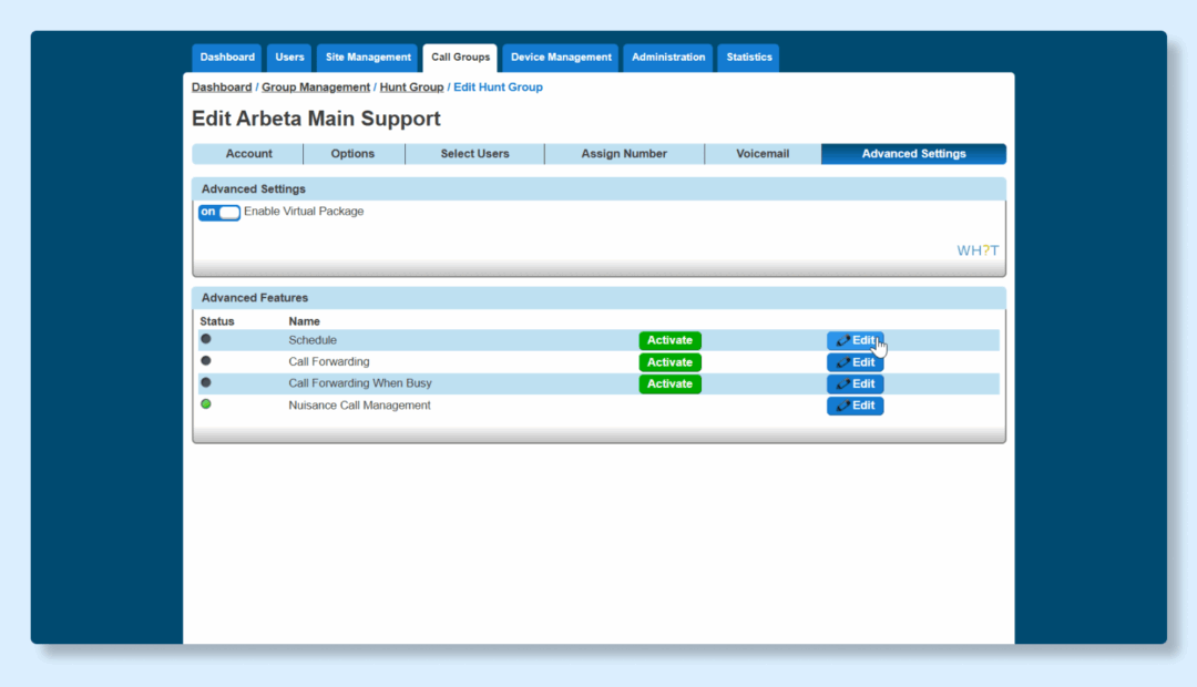 3. Click Edit next to Schedule